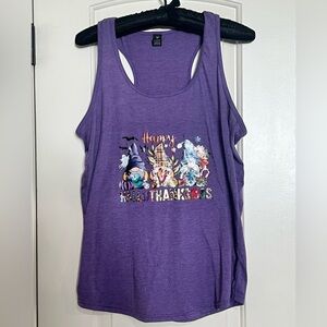 Purple Holiday Gnomes Screenprint Women's Muscle Tee